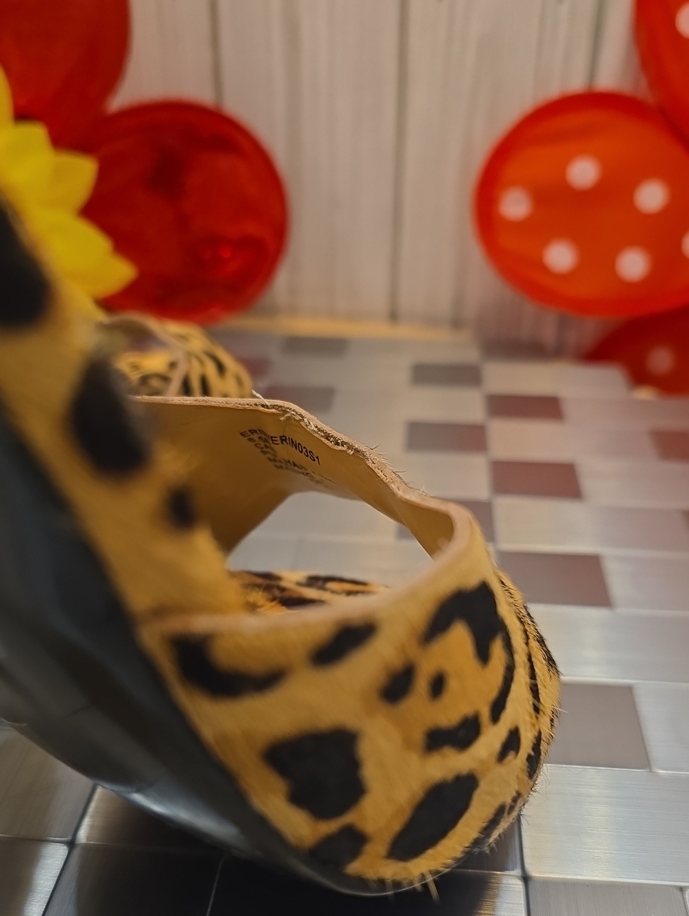 Steve Madden Leopard Print Open-Toe Mule in Yellow and Black - Picture 8 of 11